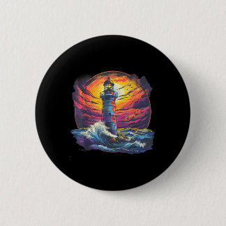 Lighthouse Sailing Sea Beach Boating Seaside House 6 Cm Round Badge