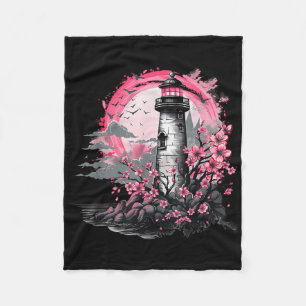 Lighthouse Sailing Sea Beach Boating Seaside House Fleece Blanket