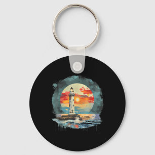 Lighthouse Sailing Sea Beach Boating Seaside House Key Ring