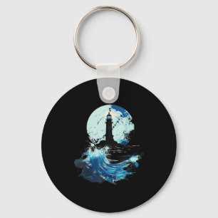 Lighthouse Sailing Sea Beach Boating Seaside House Key Ring
