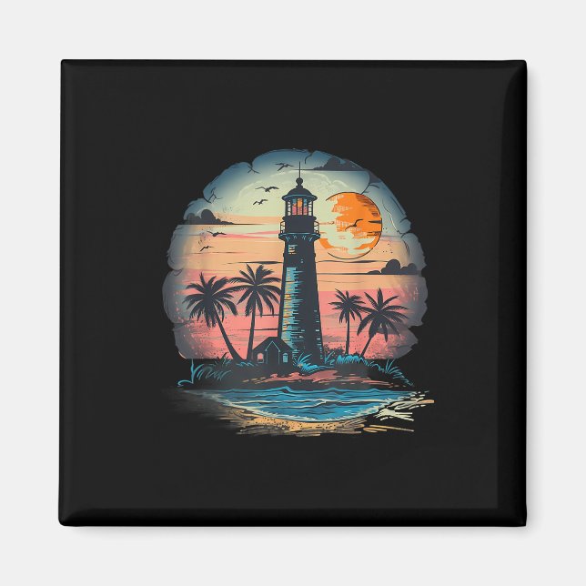 Lighthouse Sailing Sea Beach Boating Seaside House Magnet (Front)