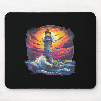 Lighthouse Sailing Sea Beach Boating Seaside House Mouse Mat