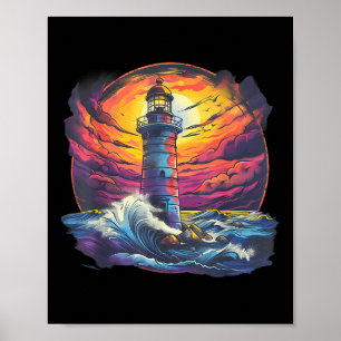 Lighthouse Sailing Sea Beach Boating Seaside House Poster