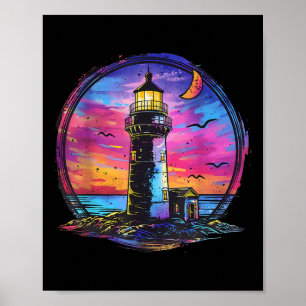 Lighthouse Sailing Sea Beach Boating Seaside House Poster