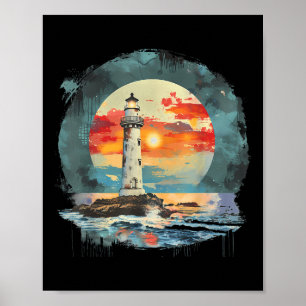 Lighthouse Sailing Sea Beach Boating Seaside House Poster