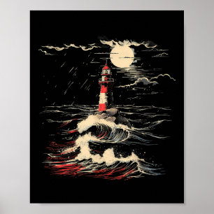 Lighthouse Sailing Sea Beach Boating Seaside House Poster