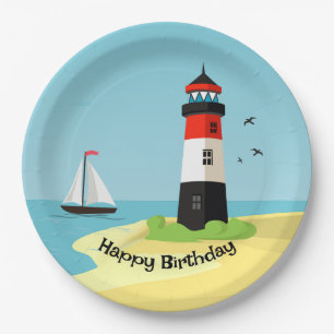 Lighthouse Scene Design Paper Plate