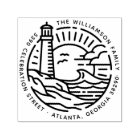 Lighthouse & Sea Round Family Name Return Address