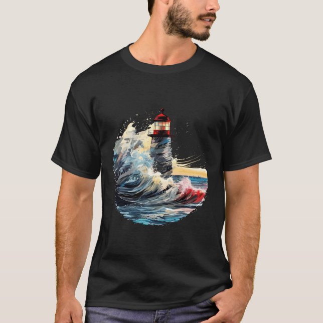 Lighthouse Sea World Ocean Beauty Discovery Travel T-Shirt (Front)