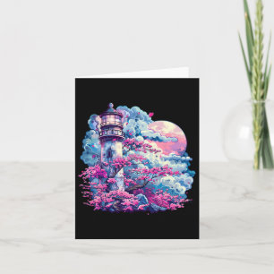 Lighthouse Seaside House Sailing Sea Beach Boating Card