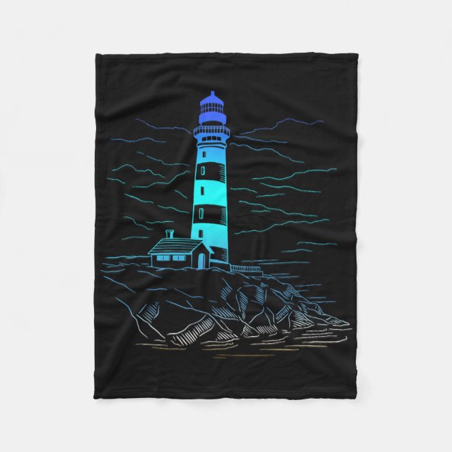 Lighthouse Seaside House Sailing Sea Beach Life Bo Fleece Blanket (Front)