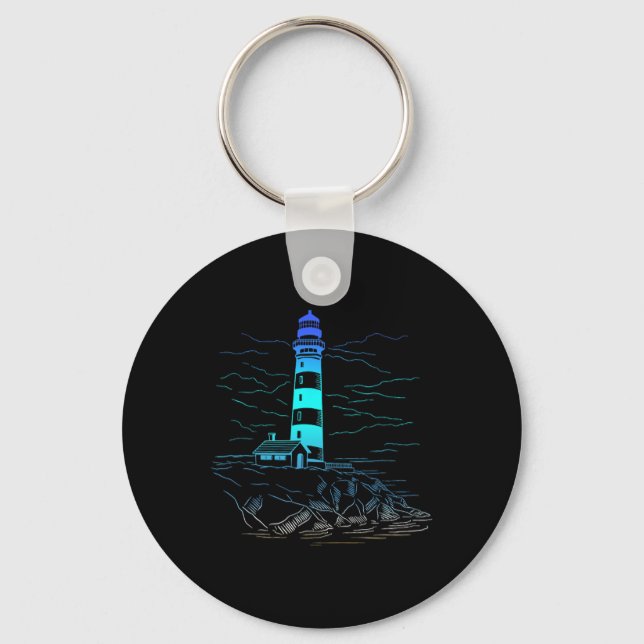 Lighthouse Seaside House Sailing Sea Beach Life Bo Key Ring (Front)