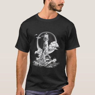 Lighthouse Seaside House Sailing Sea Beach Light H T-Shirt