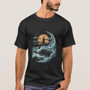 Lighthouse Seaside House Sailing Sea Beach Light H T-Shirt