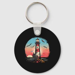 Lighthouse Seaside House Sailing Sea Boating Light Key Ring