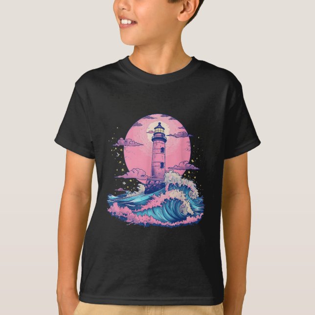 Lighthouse Seaside House Sailing Sea Boating Light T-Shirt (Front)