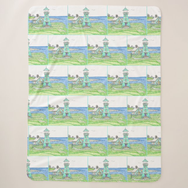 Lighthouse Sherpa Blanket (Front)