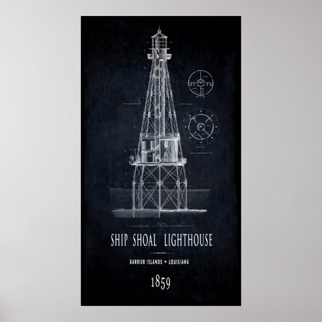 LIGHTHOUSE SHIP SHOAL of LOUISIANA  1859 Poster (Front)