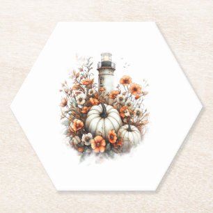 Lighthouse Shirt Country Pumpkin Paper Coaster