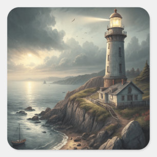 Lighthouse Square Sticker