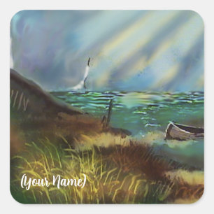 Lighthouse Square Stickers