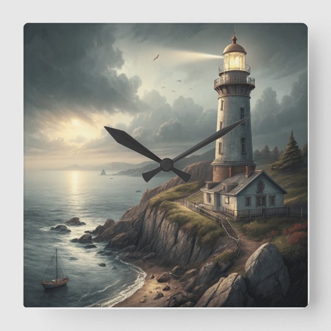 Lighthouse Square Wall Clock (Front)