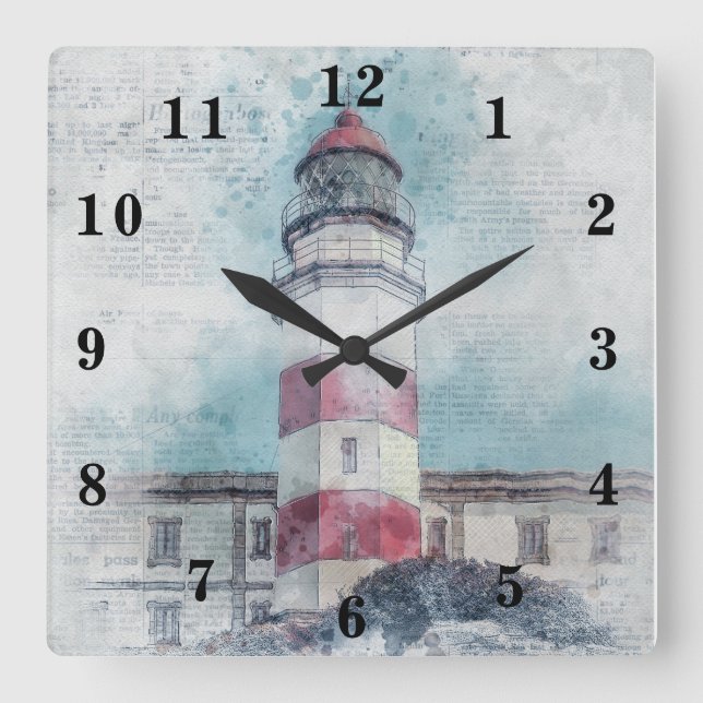 Lighthouse Square Wall Clock (Front)