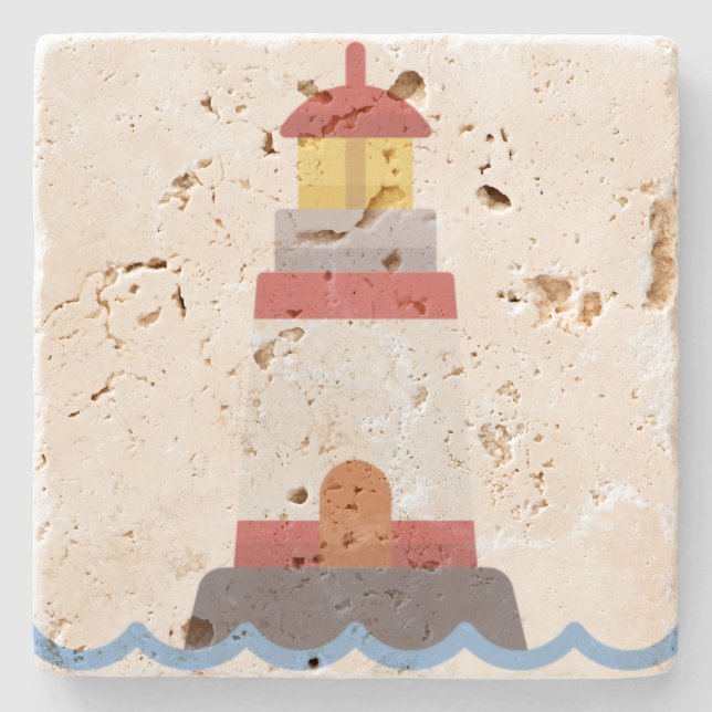 Lighthouse Stone Coaster (Front)