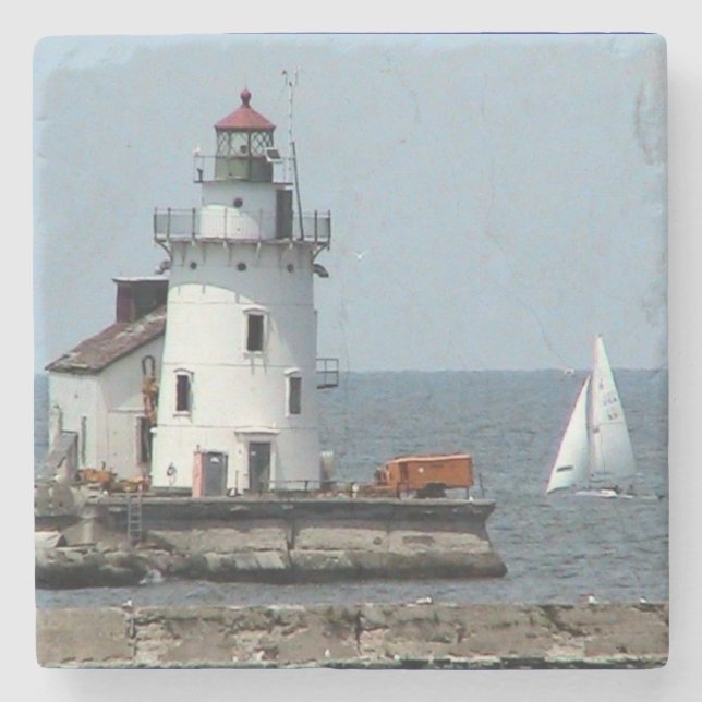 Lighthouse (Summer) Stone Coaster (Front)