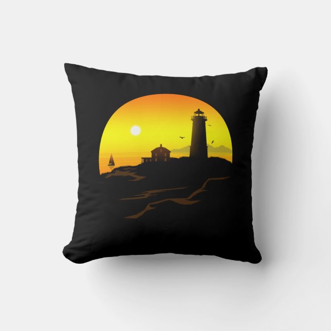 Lighthouse Sundown Cushion (Front)