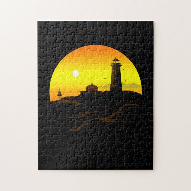 Lighthouse Sundown Jigsaw Puzzle (Vertical)