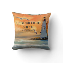 Lighthouse Sunset Bible Verse Let Light Shine