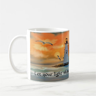 Lighthouse Sunset Christian Mug