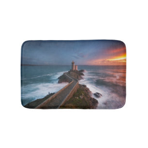 Lighthouse Sunset Plouzané Finistère, Brittany Bath Mat