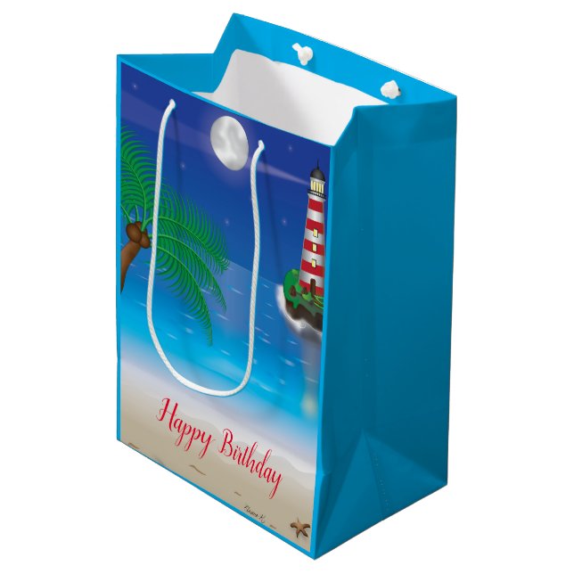 Lighthouse Themed Gift Bag (Front Angled)