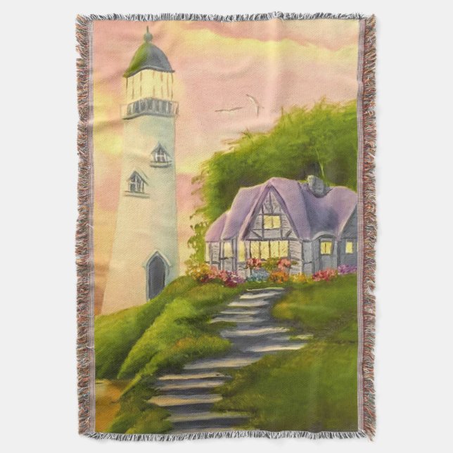 Lighthouse  throw blanket (Front Vertical)