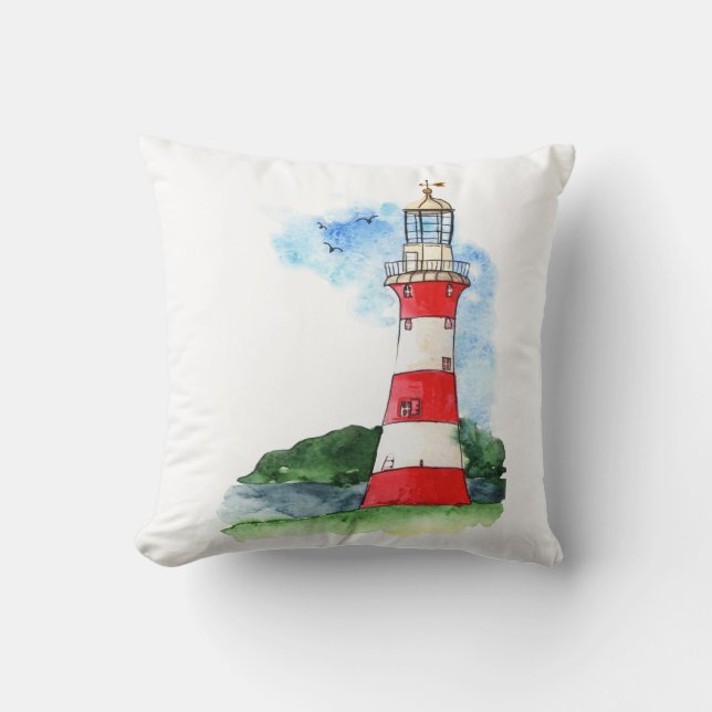 Lighthouse Throw Pillow (Front)