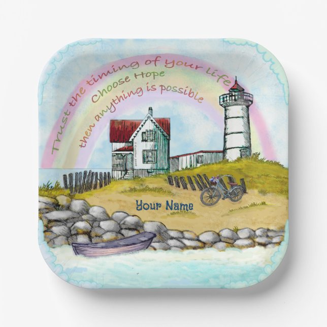 Lighthouse Timing  Paper Plate (Front)