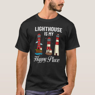 Lighthouse Tower Beach Ocean Quotes Lamp Light T-Shirt