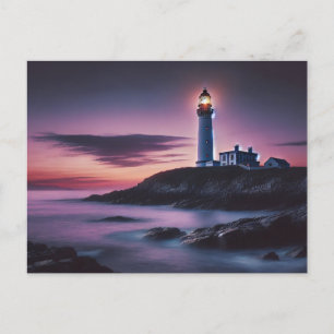 Lighthouse Twilight Postcard