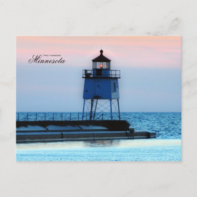 Lighthouse two Harbours Minnesota Postcard (Front)