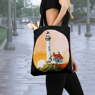 Lighthouse Vignette Tote Bag