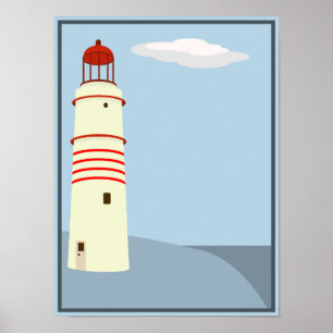 Lighthouse vintage poster
