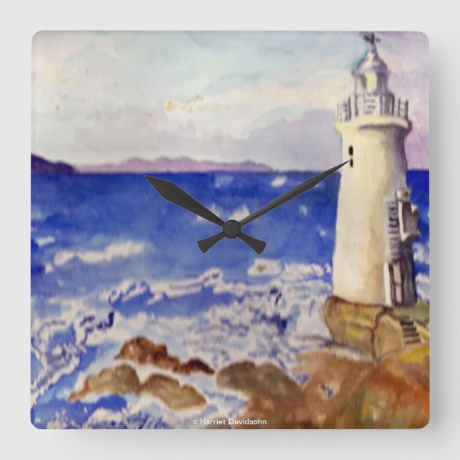 LIGHTHOUSE WALL CLOCK - BEACH DESIGNER GIFTS (Front)