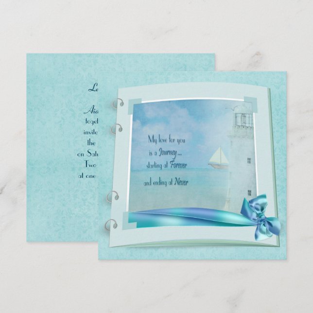 Lighthouse Wedding Book Invite (Front/Back)