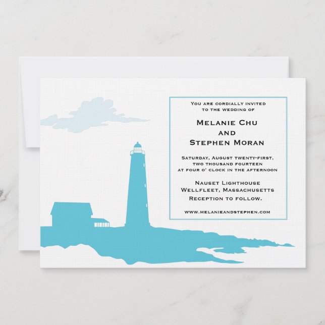 Lighthouse Wedding Invitation (Front)
