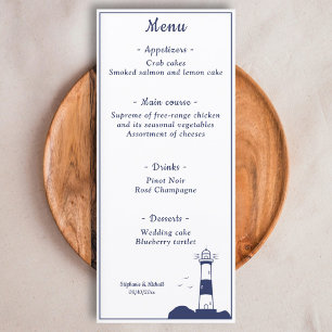 Lighthouse Wedding Menu
