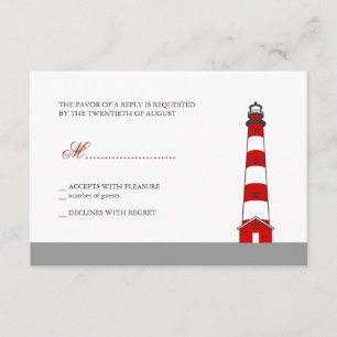 Lighthouse Wedding RSVP Card