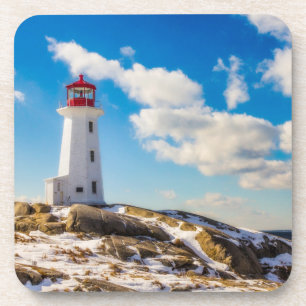 Lighthouse Winter In Peggy'S Cove, Nova Scotia Coaster