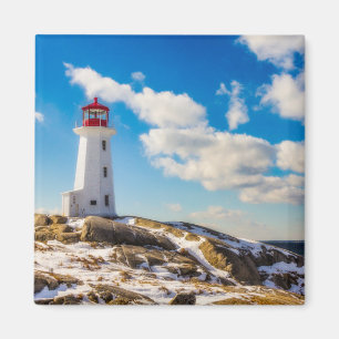 Lighthouse   Winter In Peggy'S Cove, Nova Scotia Magnet